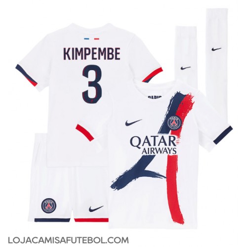 Camisa de Futebol Paris Saint-Germain Presnel Kimpembe #3 Equipamento Secundário Infantil 2024-25 Manga Curta (+ Calças curtas)